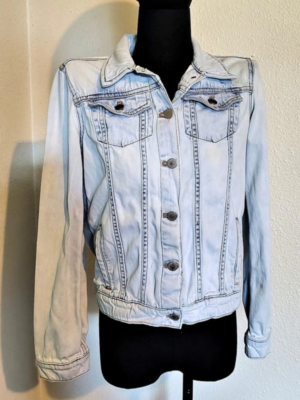 Theory John Chastain Light Wash Denim Jean Jacket Faded Women Junior Size XS
